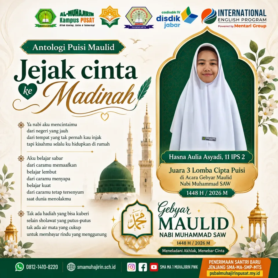 Jejak Cinta ke Madinah”, Hasna Aulia Asyadi Raih Juara 3 Lomba Cipta Puisi Gebyar Maulid Nabi Muhammad SAW 1448 H